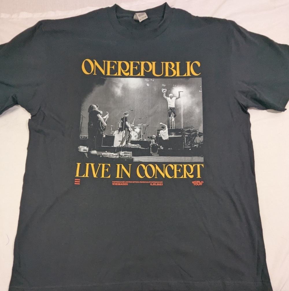 OneRepublic NWOT 2023 Live in Concert Wiesbaden Germany Men's Black T-shirt XL
